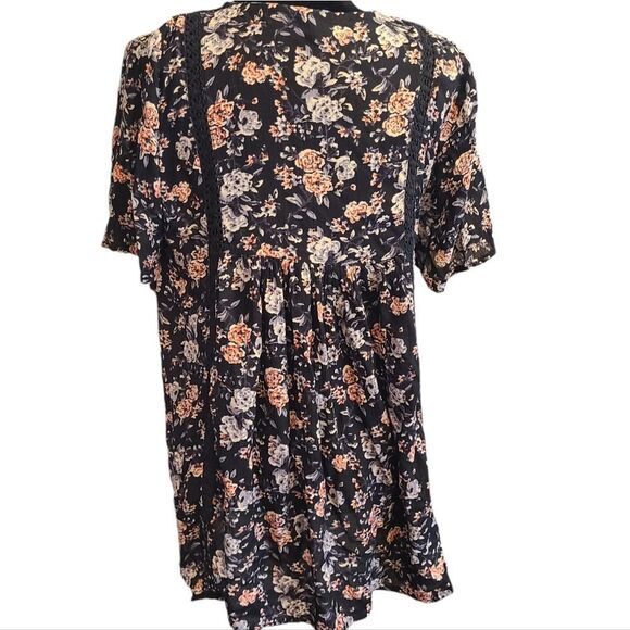 ETC Tunic Floral Bohemian Hippie Flowy Sz L - Picture 4 of 16